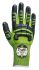 Traffi TG5545 Green Elastane, HPPE, Polyamide, Polyester, Steel Cut Resistant Cut Resistant Gloves, Size 7, Small,