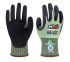 NXG GreenTek™ Cut D Lite Black HPPE, Nylon, Polyester Cut Resistant Work Gloves, Size 9, Large, Nitrile Coating