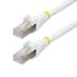 StarTech.com Cat6a Straight Male RJ45 to Straight Male RJ45 Ethernet Cable, Braid, White LSZH Sheath, 500mm, Low Smoke