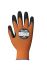 Traffi Microdex Orange Elastane, HPPE, Nylon Oil Grip, Oil Repellent Liquid/Oil repellent Gloves, Size 8, Medium,