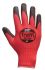 Traffi TG1360 Black/Red Elastane, Nylon Safety Gloves, Size 8, Medium, Polyurethane Coating