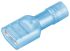 RS PRO Blue Insulated Female Spade Connector, Double Crimp, 6.35 x 0.8mm Tab Size, 1.5mm² to 2.5mm²
