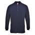 Portwest Navy 1 % Carbon Fibre, 60 % Modacrylic, Cotton Long Sleeve Polo Shirt, UK- L, EUR- L