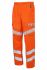 PULSAR EVO251 Orange Breathable, Waterproof Hi Vis Trousers, 52 to 55in Waist Size