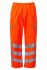 PULSAR PR503R Orange Waterproof Hi Vis Trousers, 44 to 47in Waist Size