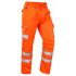 Leo Workwear CT01T Orange Stain Resistant Hi Vis Trousers
