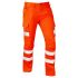 Leo Workwear CT04O Orange Hi-Vis Hi Vis Trousers, 30in Waist Size