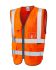 Leo Workwear 反光安全背心拉链, 橙色, 尺寸XL
