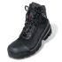 Uvex Quatro Pro Black, Grey Steel Toe Capped Men's Safety Boots, UK 5, EU 38