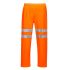 Portwest RT51 Orange Breathable, Waterproof Hi Vis Trousers, 30 to 32in Waist Size