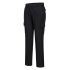 Portwest S231 Black Unisex's 2% Elastane, 98% Cotton Comfortable, Soft Trousers 34in, 88cm Waist