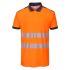 Polo Shirt Hi-Vis Short Sleeve Orange/Bl