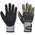 Portwest Grey Elastane Impact Protection Gloves, Size 9, Nitrile Foam Coating