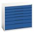 Bott 蓝色，浅灰色 机柜, 900mm高 x 1050mm宽 x 550mm深, 7个抽屉, 钢外框