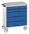 Bott 5 drawer Steel Wheeled Tool Cabinet, 980mm x 800mm x 600mm