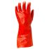 Ansell AlphaTec 15-554 Red PVC Chemical Resistant Work Gloves, Size 9, L, PVC Coating