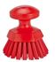 Vikan Hard Bristle Red Hand Brush, 110mm bristle length, Polyester, Polypropylene, Stainless Steel bristle material