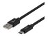 Câble USB Deltaco USB A vers USB C, 1m, Noir