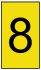 HellermannTyton Ovalgrip Slide On Cable Markers, Black on Yellow, Pre-printed "8", 2.5 → 6mm Cable, 901-10179