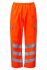 Praybourne PR503 Orange Breathable, Hi-Vis, Waterproof Hi Vis Trousers, 42 → 44in Waist Size