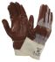 Ansell Hyd-Tuf Brown Cotton Work Gloves, General Purpose, Size 9, Large, Nitrile Coating