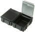 Caja organizadora Licefa de ABS Gris, Transparente, 37mm x 41mm x 15mm
