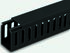 RS PRO Black Slotted Panel Trunking - Open Slot, W25 mm x D30mm, L2m, PVC