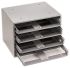 Caja de compartimentos Durham de 4 compartimentos Gris de Acero, 285mm x 387mm x 298mm