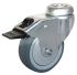 Guitel Hervieu 75mm轻型脚轮 橡胶万向刹车轮, 60kg负载, 单螺栓安装