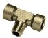 Legris Brass Pipe Fitting, Tee Threaded Branch Tee, Female BSPP 3/8in to Female BSPP 3/8in