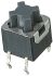 Grey Plunger Tactile Switch, Single Pole Single Throw (SPST) 5 mA@ 12 V dc