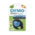 Cinta para impresora de etiquetas Dymo, color Negro sobre fondo Azul, 1 Roll, para usar con Dymo Letratag LT100H, Dymo