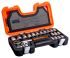 Bahco 24-Piece Socket Set, 1/2 in Square Drive, 10 → 32mm Socket