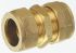 Pegler Yorkshire Brass Pipe Fitting, Straight Compression Coupler, Female to Female 22mm