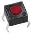 Red Button Tactile Switch, Single Pole Single Throw (SPST) 50 mA @ 12 V dc 0.8mm