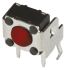 Red Button Tactile Switch, SPST-NO 50 mA @ 12 V dc 1.3mm