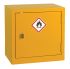 RS PRO Stahl Schrank für entflammbare Substanzen Gelb, 1 Tür, verschließbar, Regal/e, 457mm x 457mm x 305mm