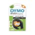 Cinta para impresora de etiquetas Dymo, color Negro sobre fondo Blanco, 1 Roll, para usar con Dymo Letratag LT100H,