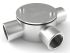 RS PRO 3 Way Tee Box, Conduit Fitting, 20mm Nominal Size, 316 Stainless Steel, Silver