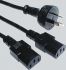 Access Comms IEC C13 x 2 Socket to Type I Australian Plug Power Cord, 2m