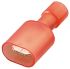 Nichifu TMEDN Red Insulated Male Spade Connector, Tab, 0.25 x 0.032in Tab Size, 0.75mm² to 1.25mm²
