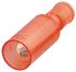 Nichifu, PC Insulated Male Crimp Bullet Connector, 0.75mm² to 1.25mm², 18AWG to 16AWG, 7.4mm Bullet diameter, Red