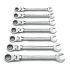 Set di chiavi a cricchetto a testa flessibile Gear Wrench, 7 pezzi, Acciaio al cromo vanadio