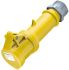 MENNEKES, ProTOP IP44 Yellow Cable Mount 3P Industrial Power Socket, Rated At 16A, 110 V