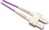 RS PRO SC to SC Duplex Multi Mode OM3 Fibre Optic Cable, 50/125μm, Purple, 10m