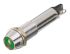 Dialight Green Indicator, 12V dc, 9mm Mounting Hole Size, Solder Tab Termination