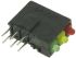 Wskaźnik LED do druku 3-diodowy kolor diod Zielony, czerwony, żółty 38° 2,5 V Dialight