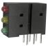 Indicatore LED per PCB Verde Kingbright, 70 °, 3 LEDs, Right-angle, 2,5 V, Montaggio con foro passante
