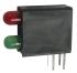 Indicatore LED per PCB Verde, rosso Kingbright, 40 °, 2 LEDs, Right-angle, 2,5 V, Montaggio con foro passante