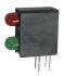 Indicatore LED per PCB Verde, rosso Kingbright, 40 °, 2 LEDs, Right-angle, 2,5 V, Montaggio con foro passante